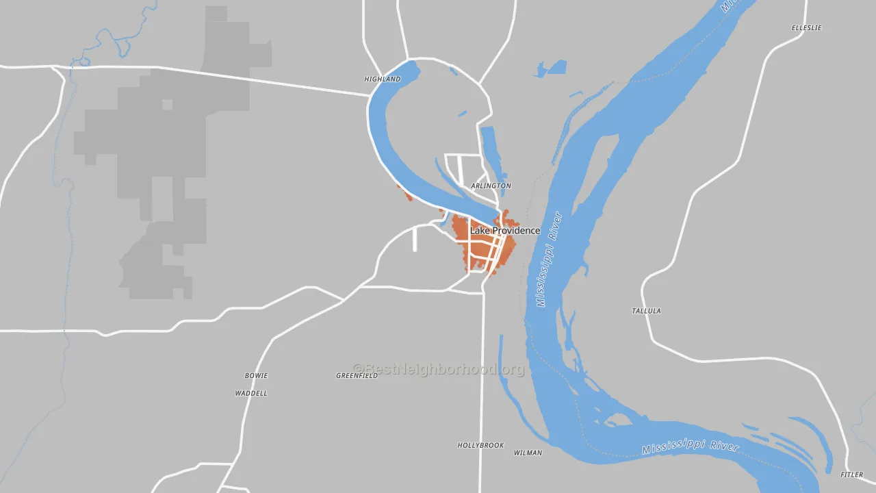 Bike Grade map of 71254, LA