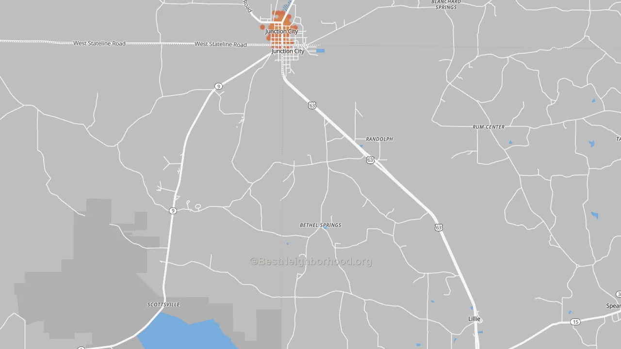 Bike Grade map of 71256, LA