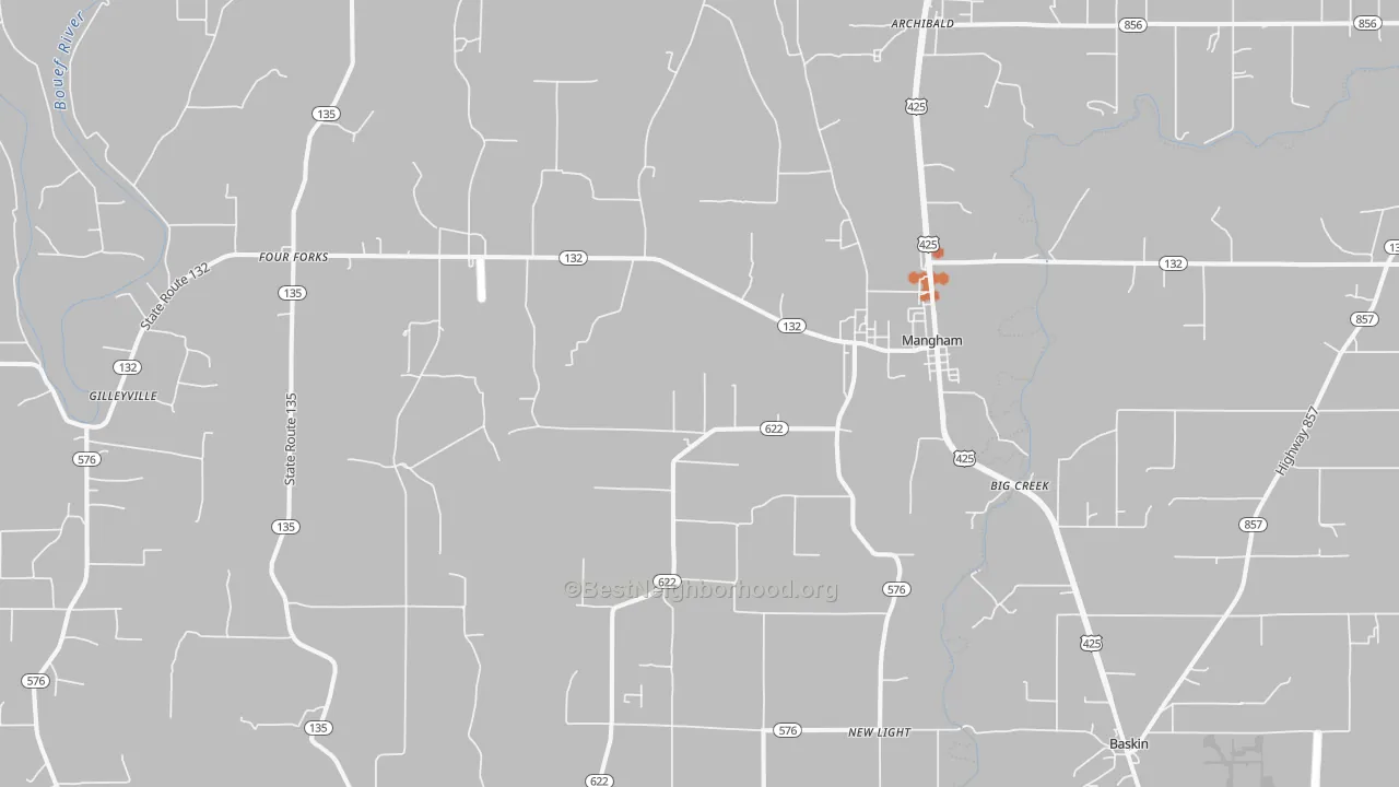 Bike Grade map of 71259, LA