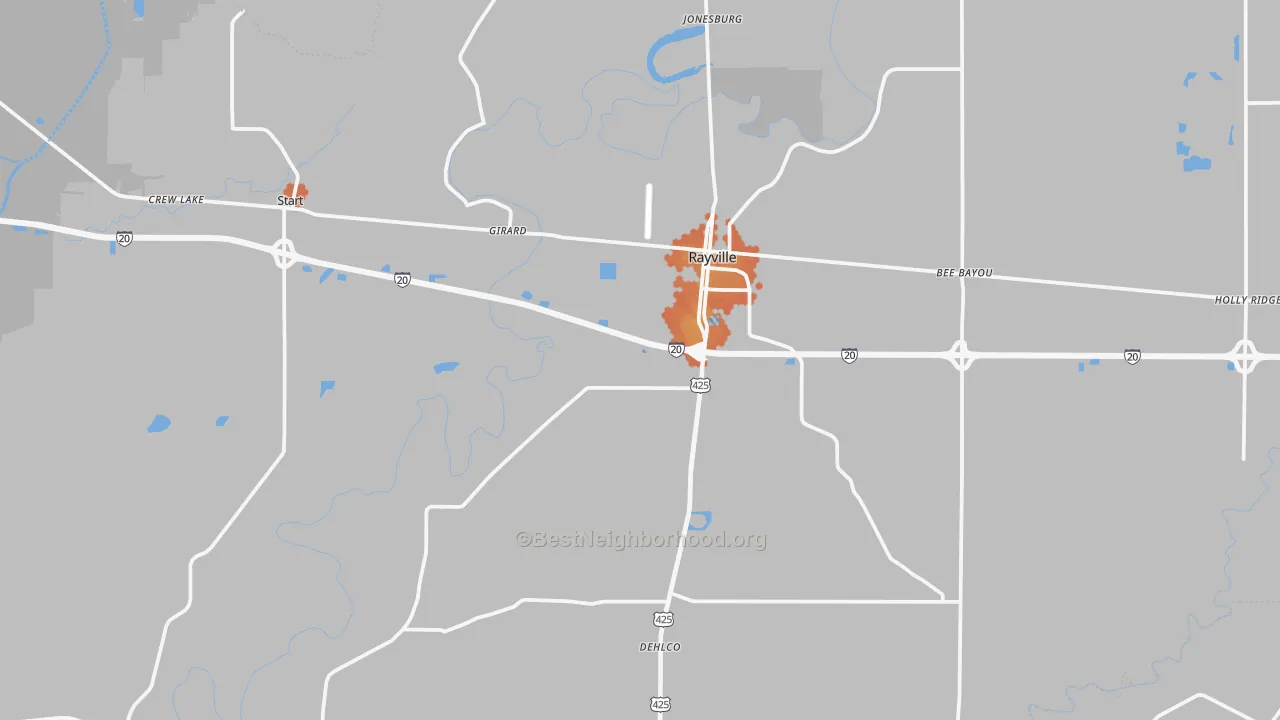 Bike Grade map of 71269, LA