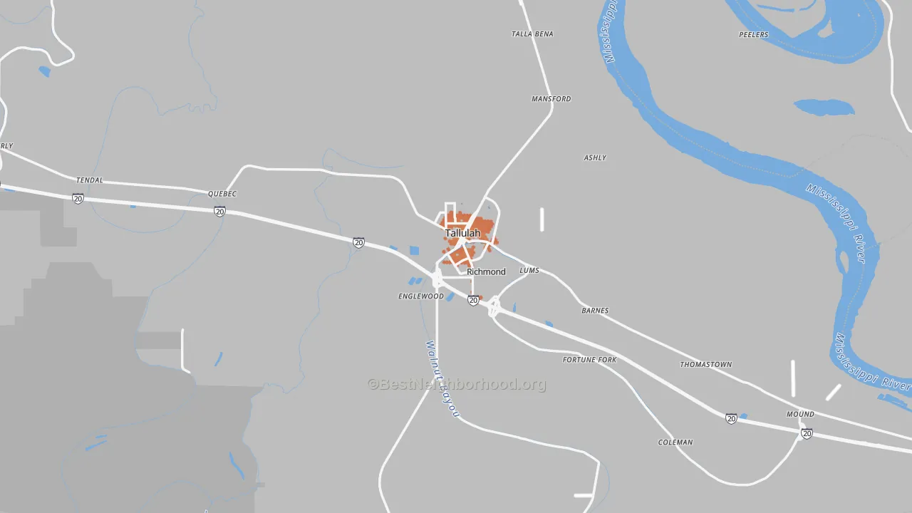 Bike Grade map of 71282, LA