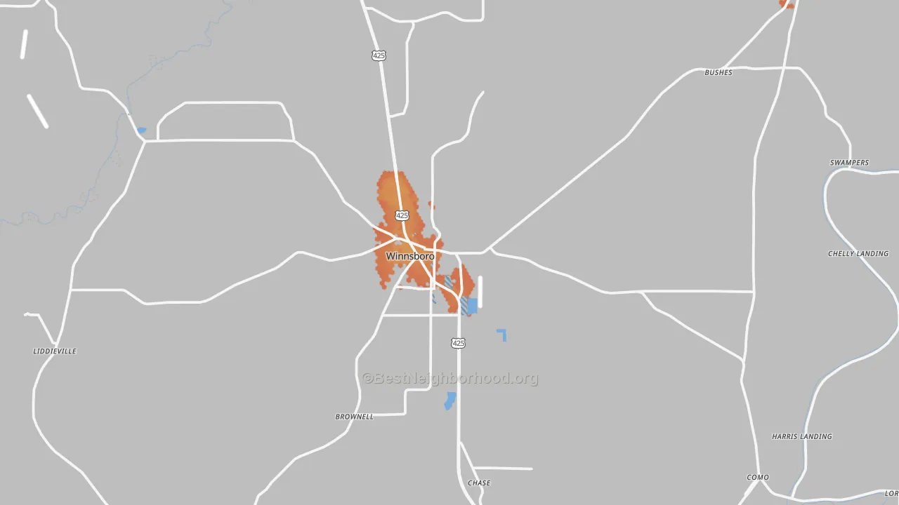 Bike Grade map of 71295, LA
