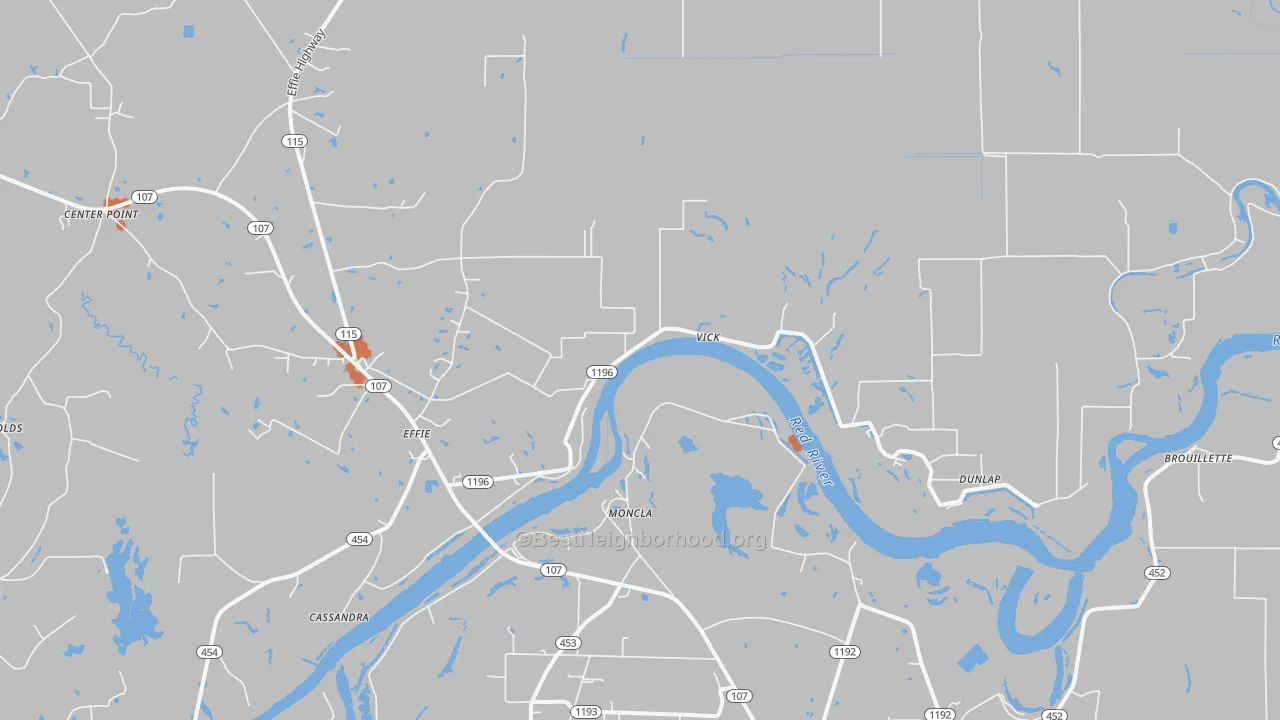Bike Grade map of 71331, LA