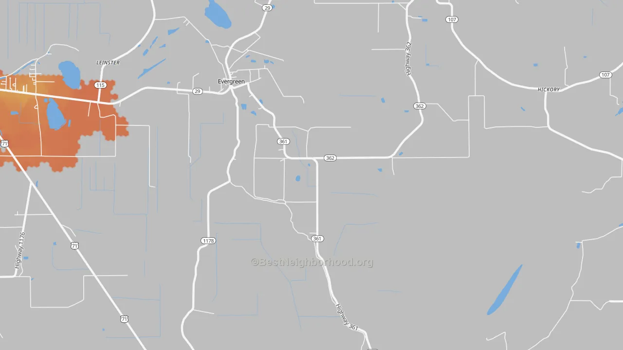 Bike Grade map of 71333, LA