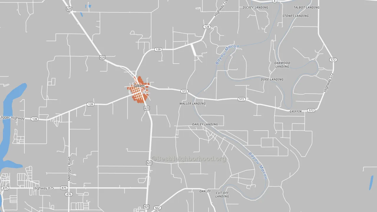 Bike Grade map of 71336, LA