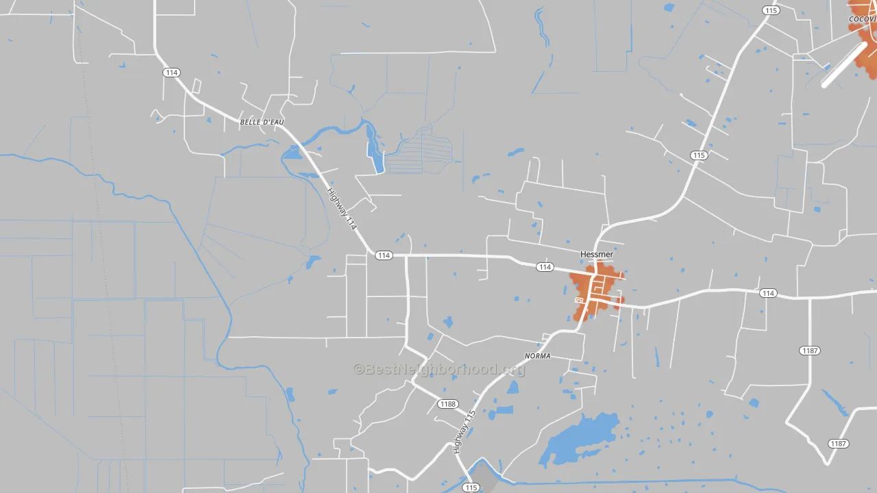 Bike Grade map of 71341, LA