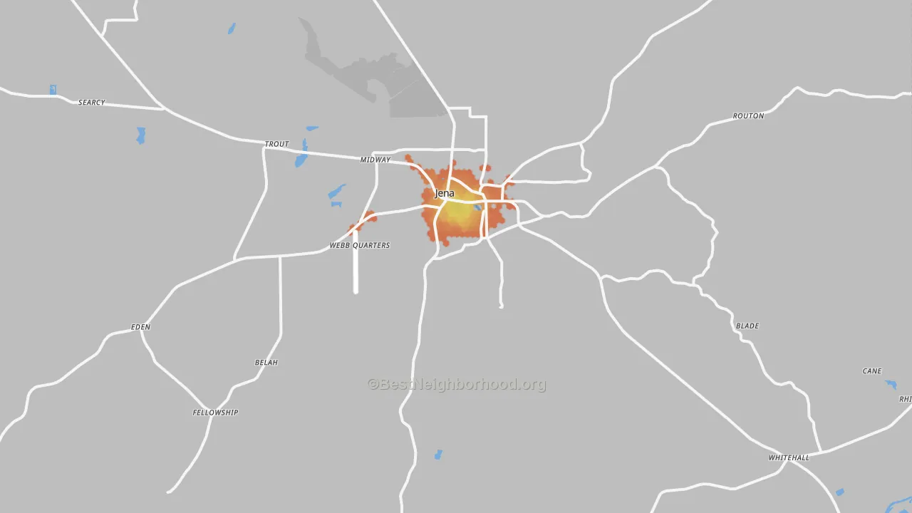 Bike Grade map of 71342, LA