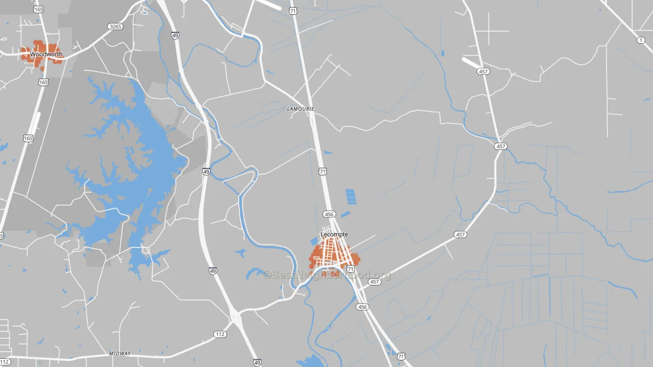 Bike Grade map of 71346, LA