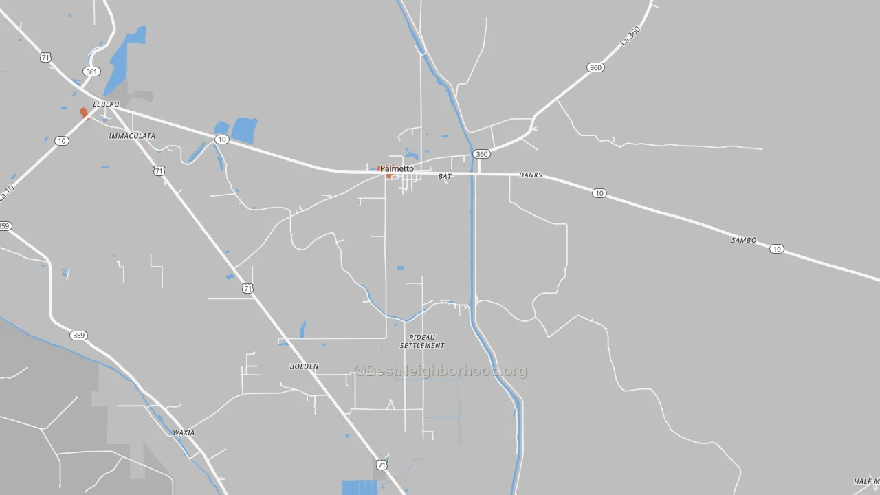 Bike Grade map of 71358, LA