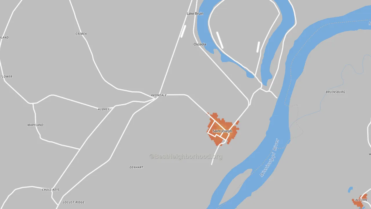 Bike Grade map of 71366, LA