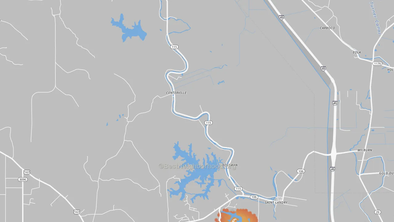 Bike Grade map of 71367, LA