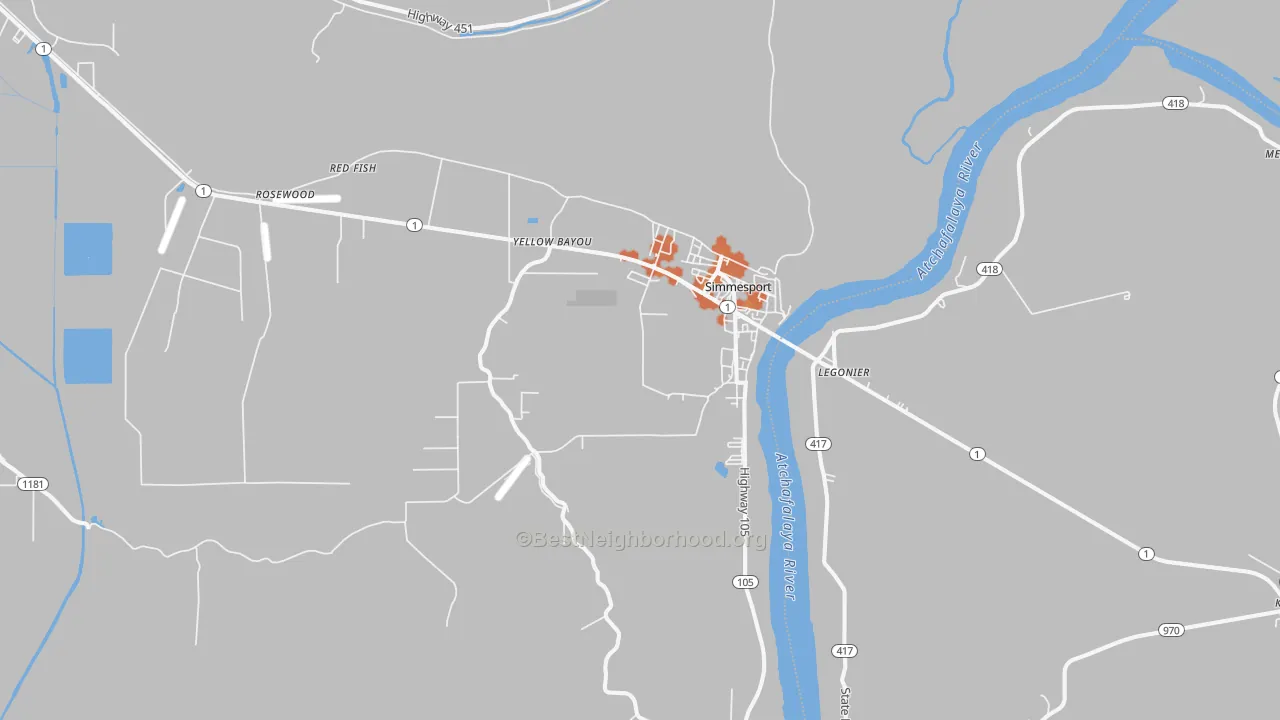 Bike Grade map of 71369, LA