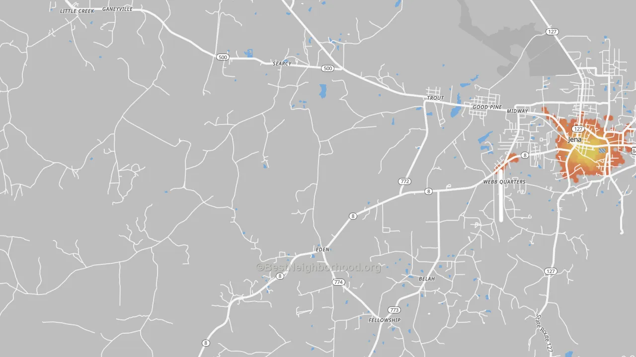 Bike Grade map of 71371, LA