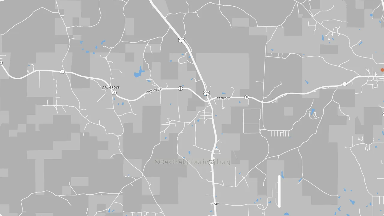 Bike Grade map of 71407, LA