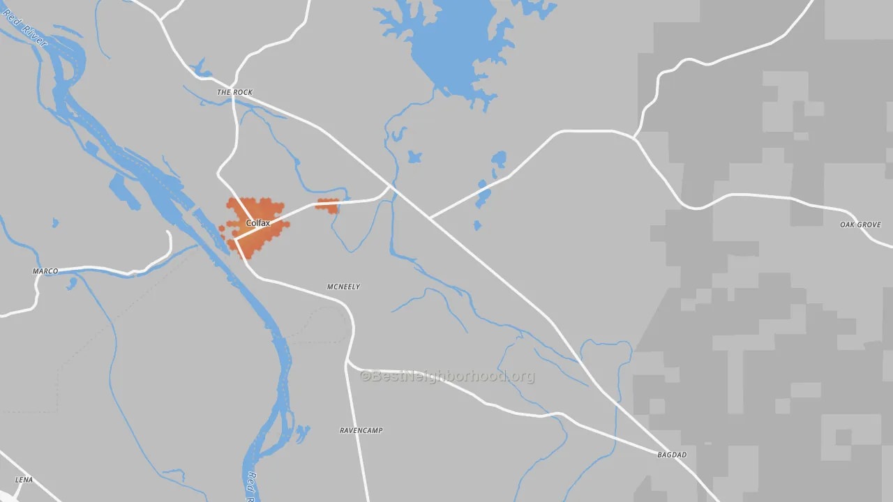 Bike Grade map of 71417, LA