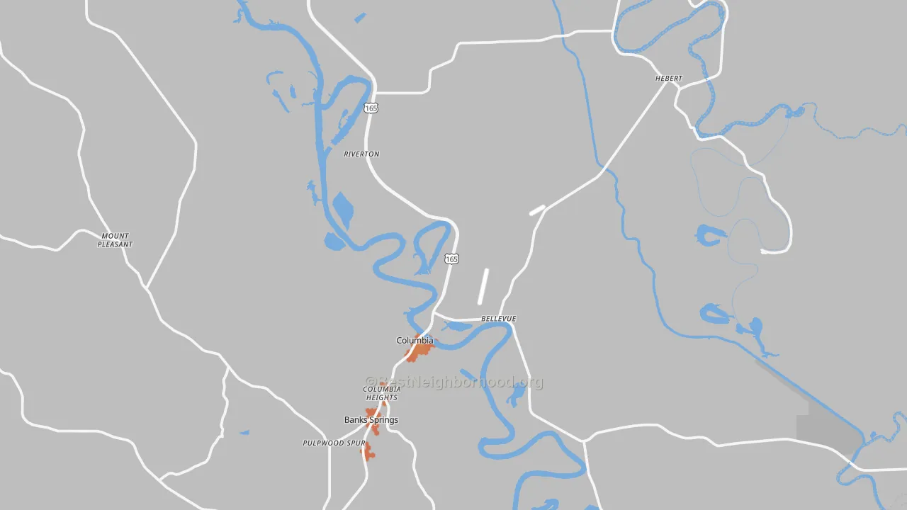 Bike Grade map of 71418, LA