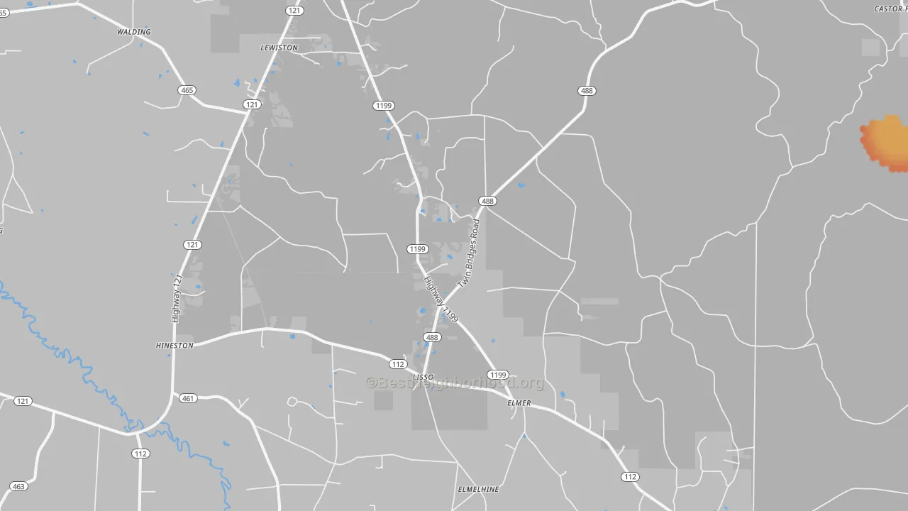 Bike Grade map of 71424, LA