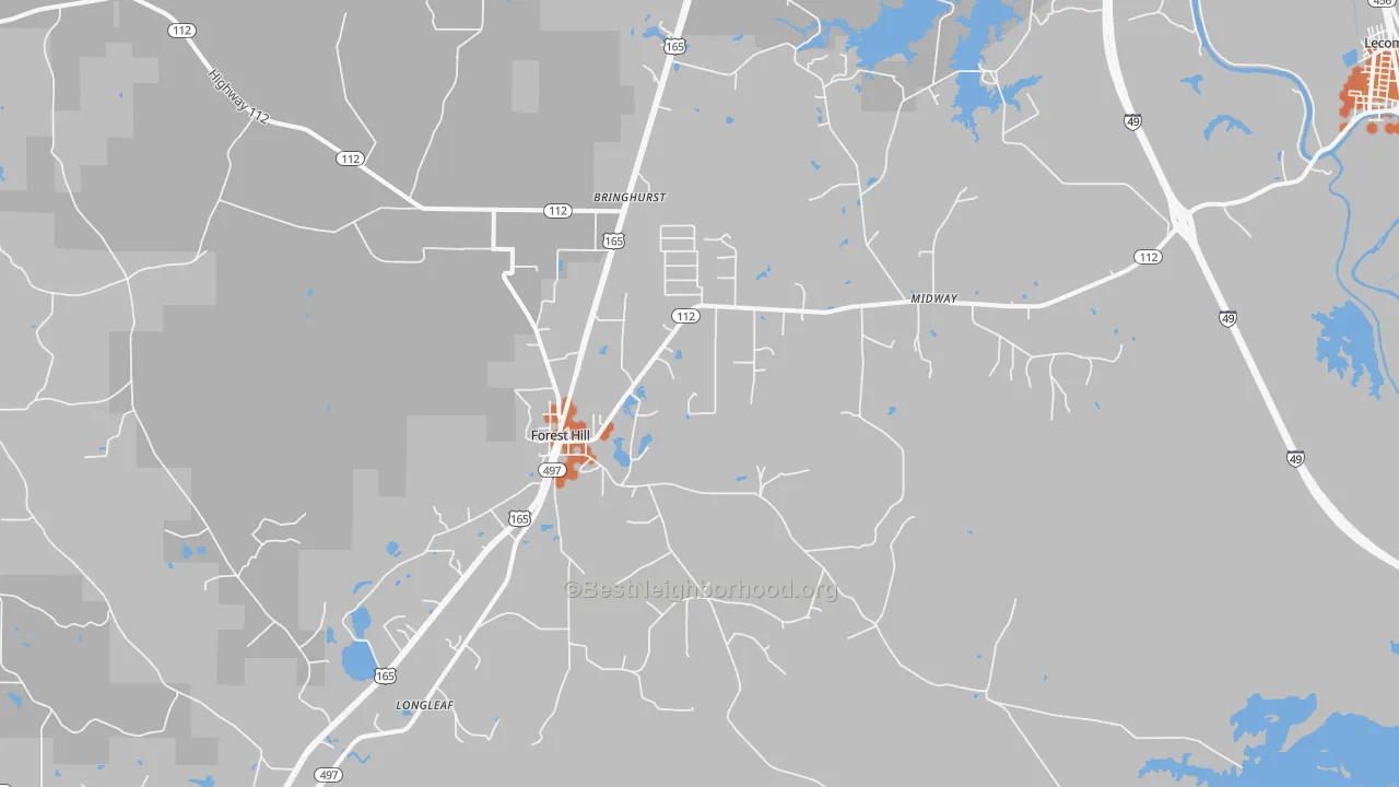 Bike Grade map of 71430, LA