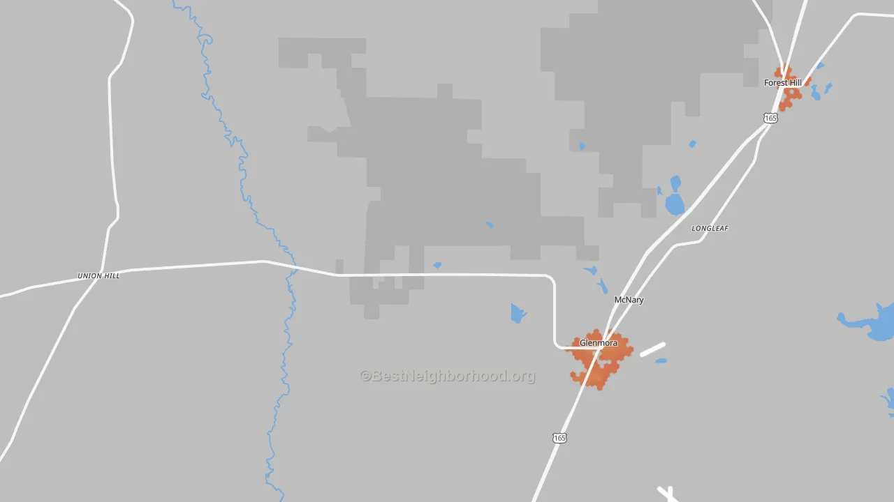 Bike Grade map of 71433, LA