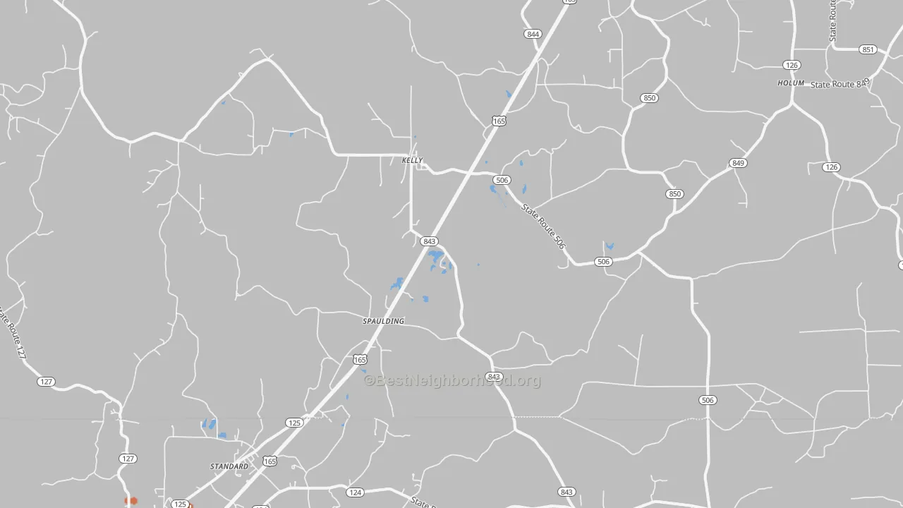 Bike Grade map of 71441, LA