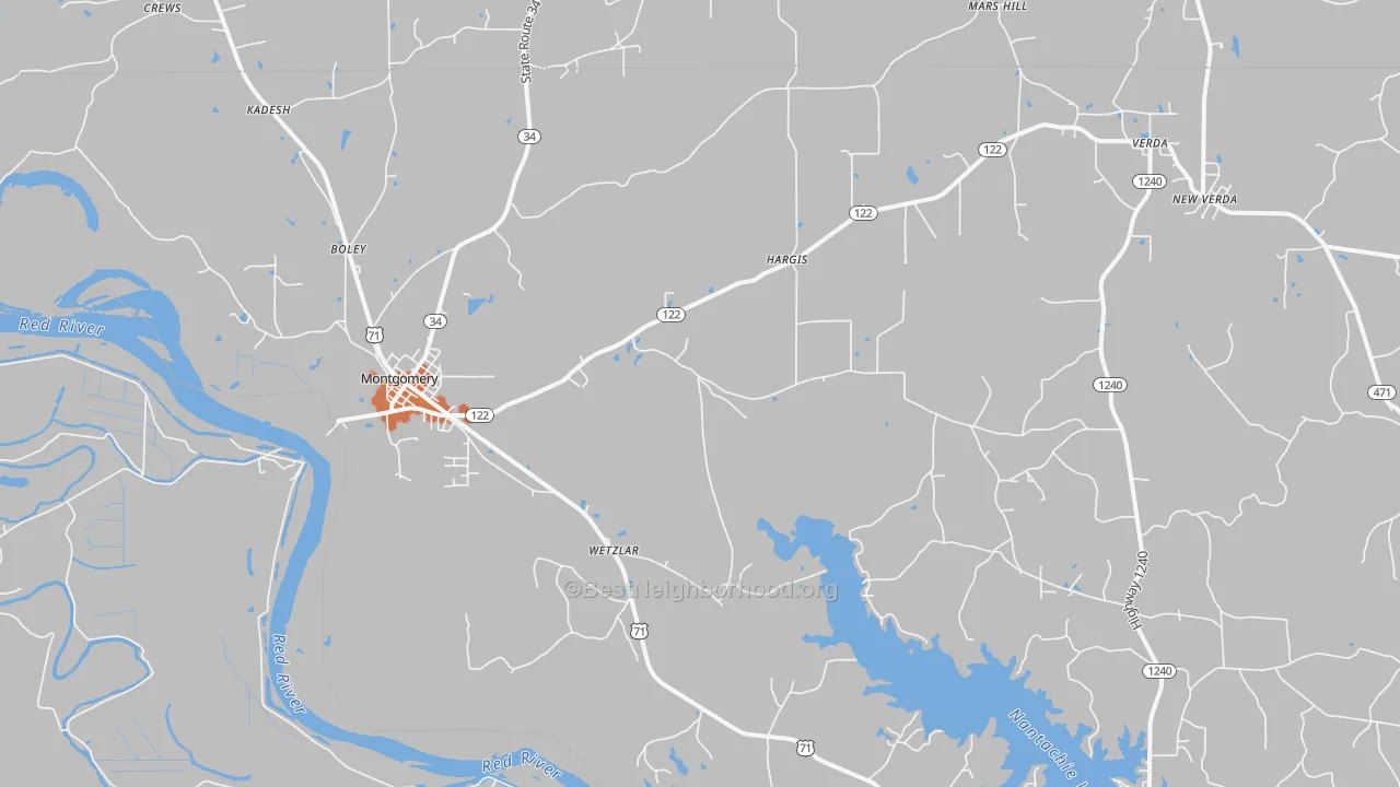 Bike Grade map of 71454, LA