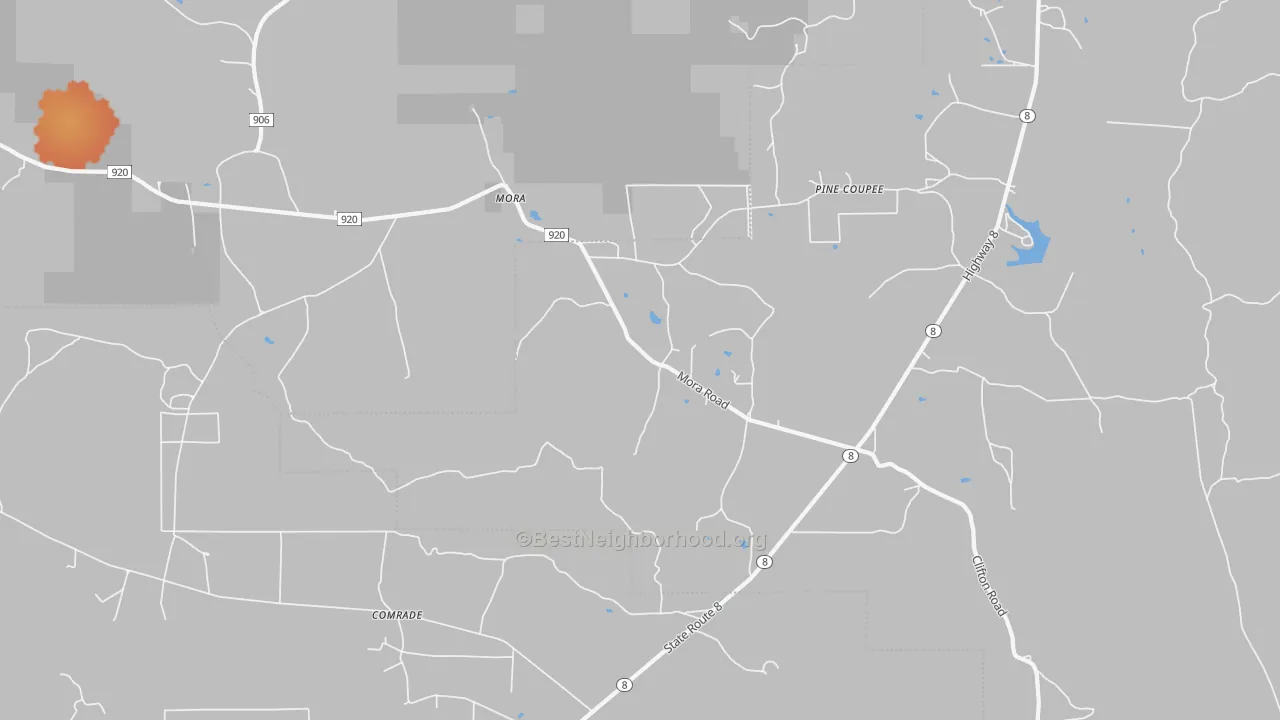 Bike Grade map of 71455, LA