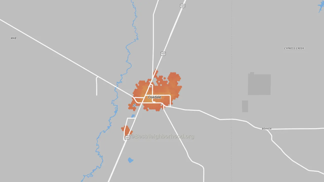 Bike Grade map of 71463, LA