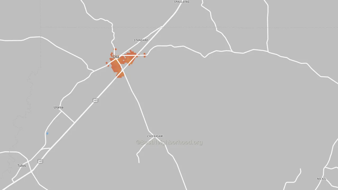 Bike Grade map of 71465, LA
