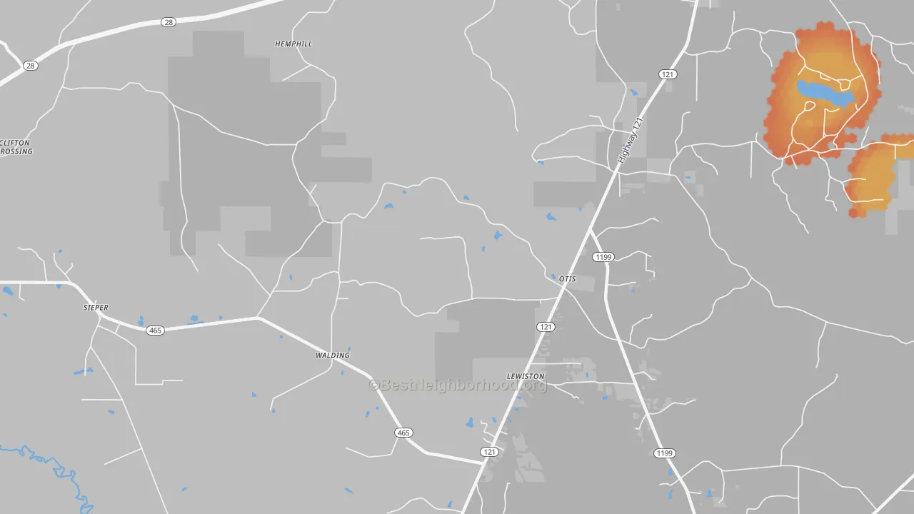 Bike Grade map of 71466, LA