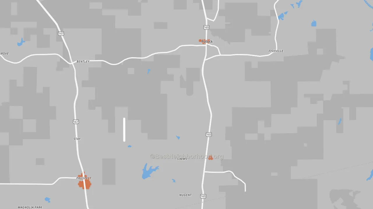 Bike Grade map of 71467, LA