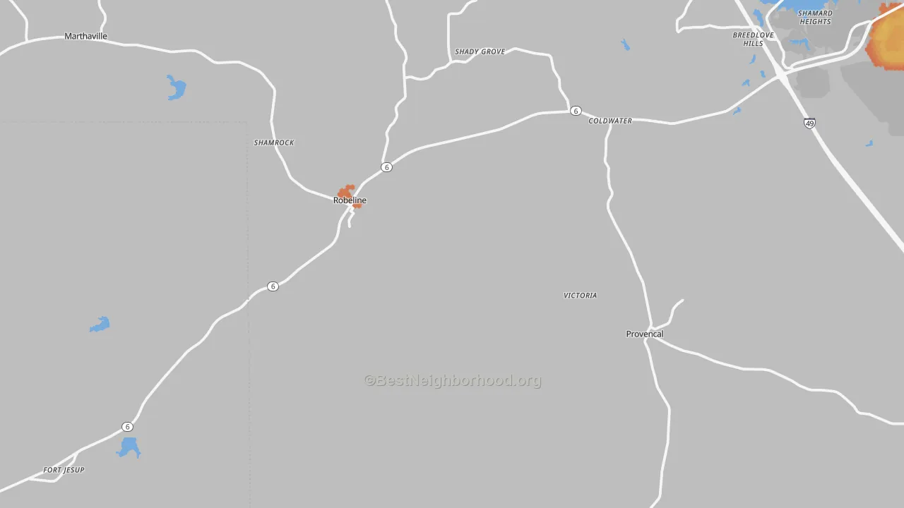 Bike Grade map of 71469, LA