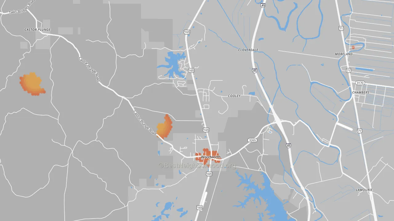 Bike Grade map of 71485, LA