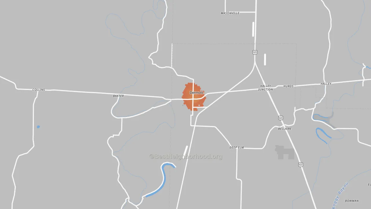 Bike Grade map of 71638, AR
