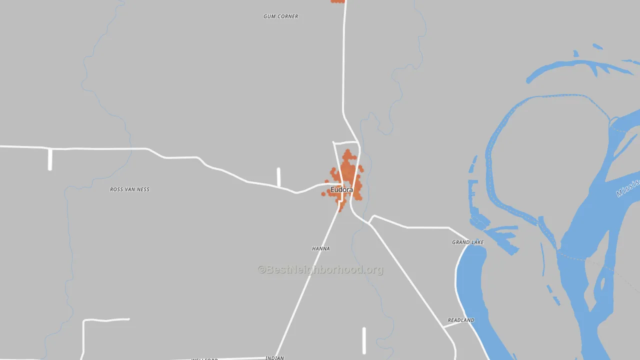 Bike Grade map of 71640, AR