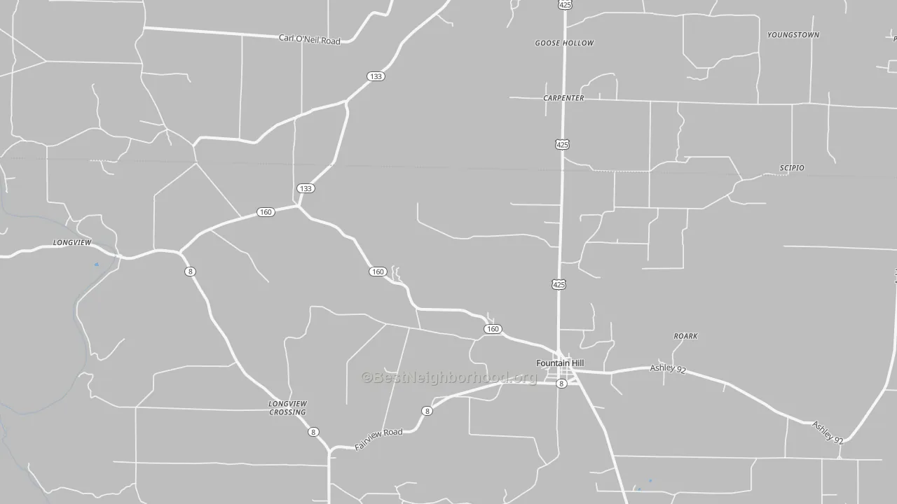 Bike Grade map of 71642, AR