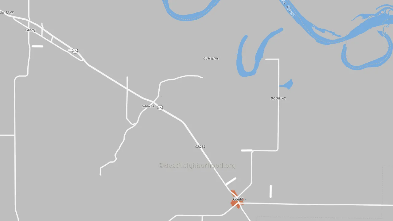 Bike Grade map of 71643, AR