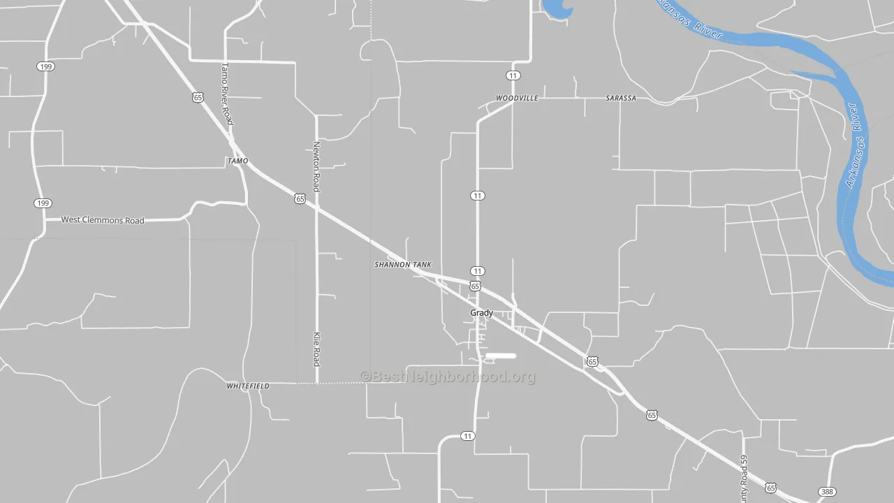 Bike Grade map of 71644, AR