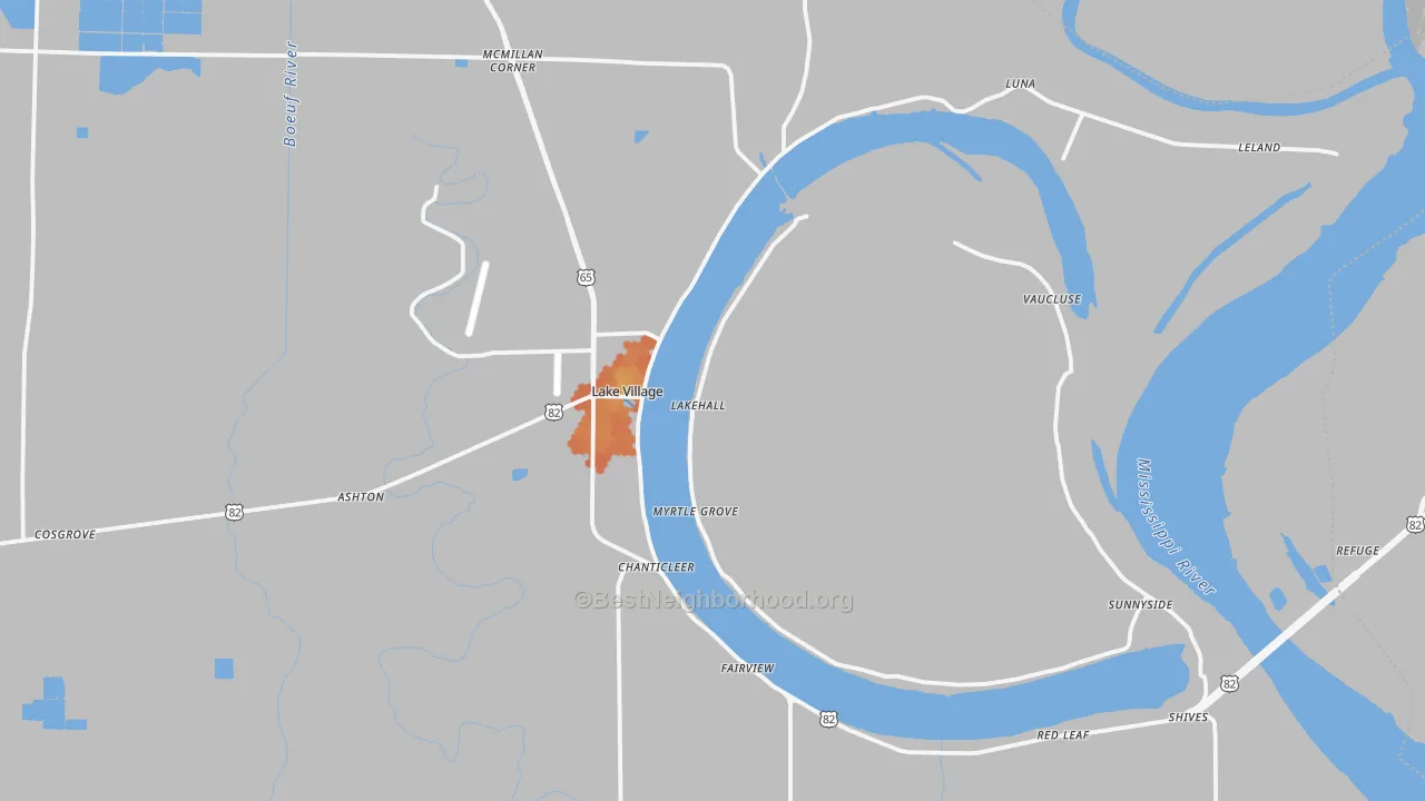 Bike Grade map of 71653, AR