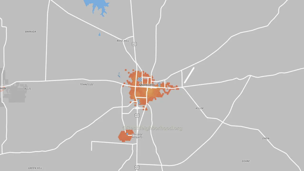 Bike Grade map of 71655, AR
