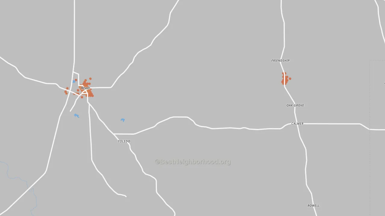 Bike Grade map of 71665, AR
