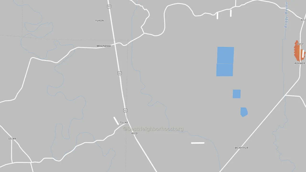 Bike Grade map of 71670, AR