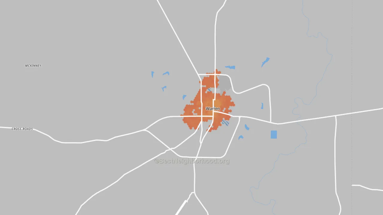 Bike Grade map of 71671, AR
