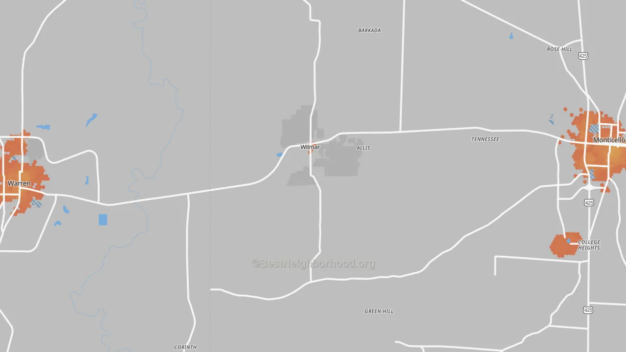 Bike Grade map of 71675, AR