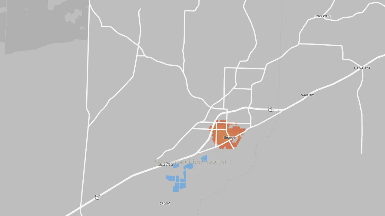 Bike Grade map of 71720, AR