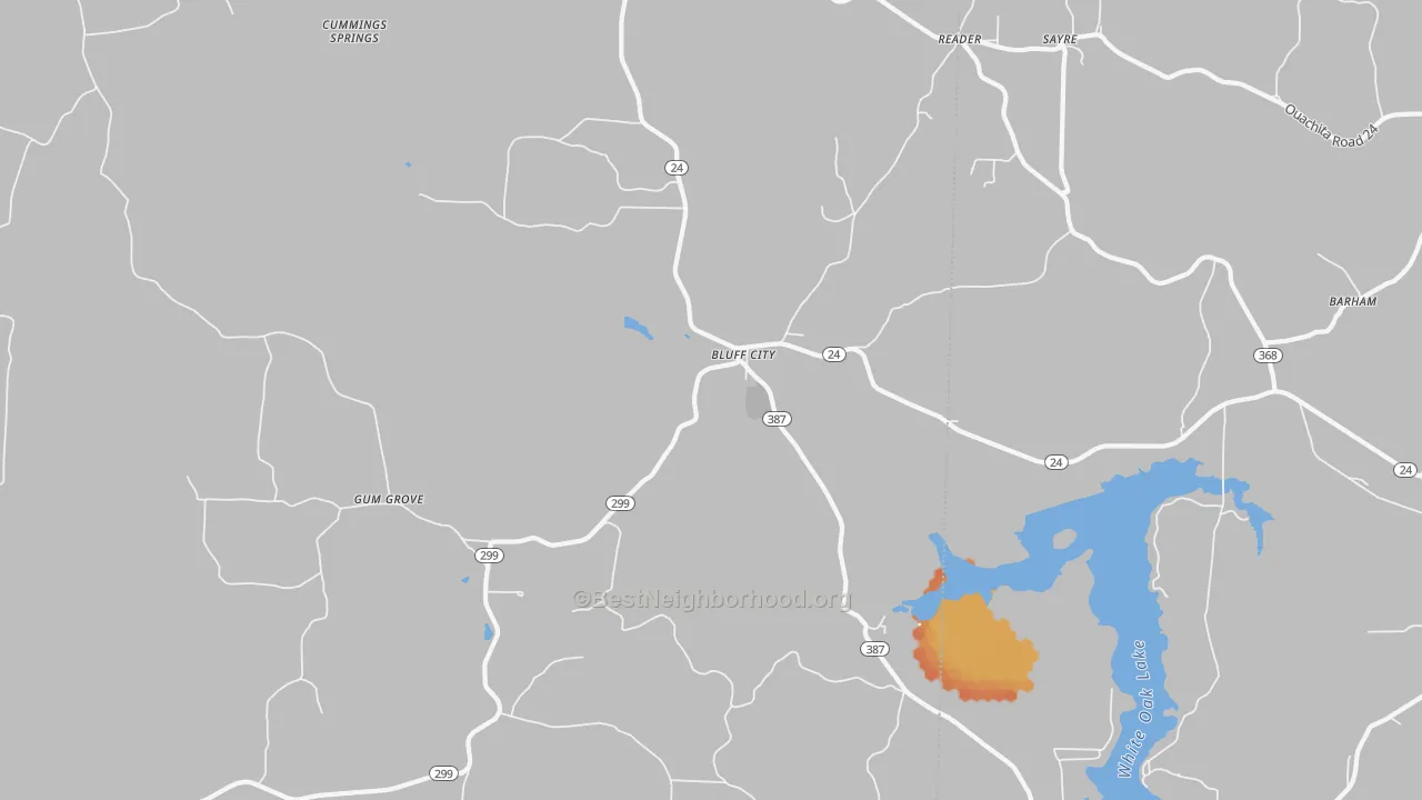 Bike Grade map of 71722, AR