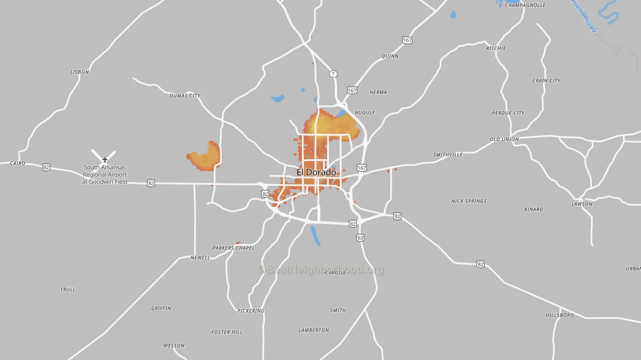 Bike Grade map of 71730, AR