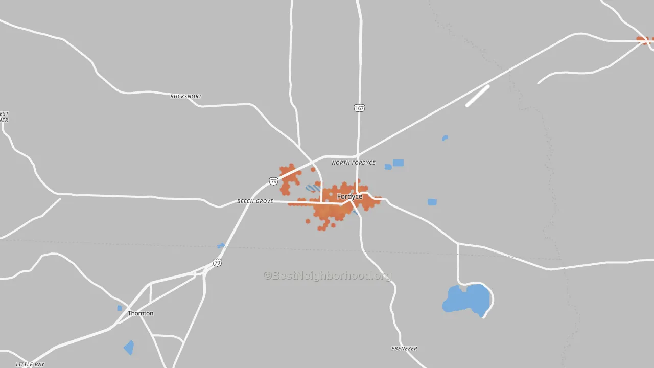 Bike Grade map of 71742, AR