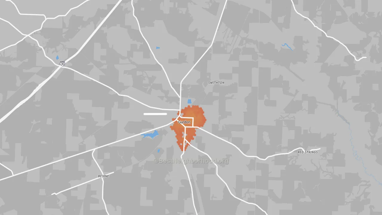 Bike Grade map of 71743, AR