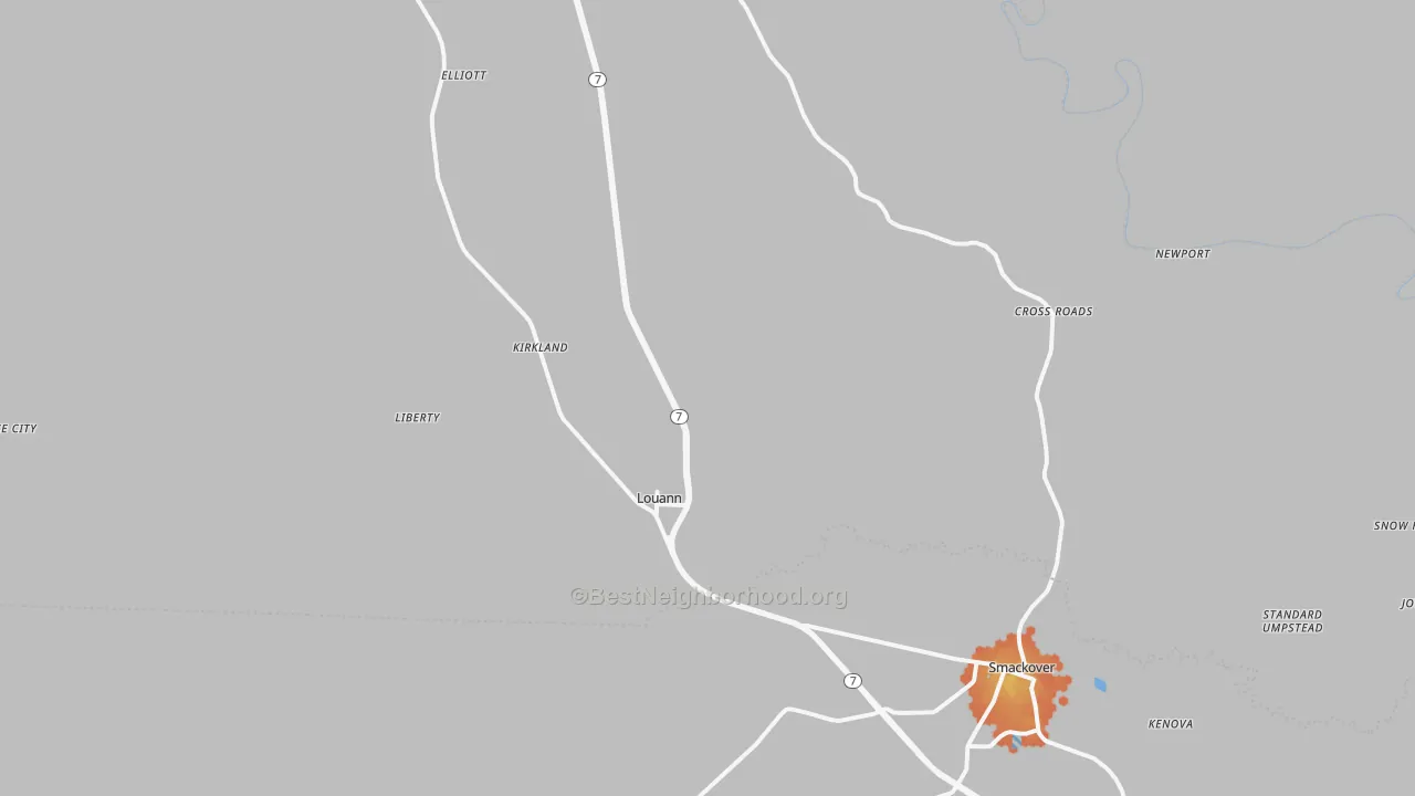 Bike Grade map of 71751, AR
