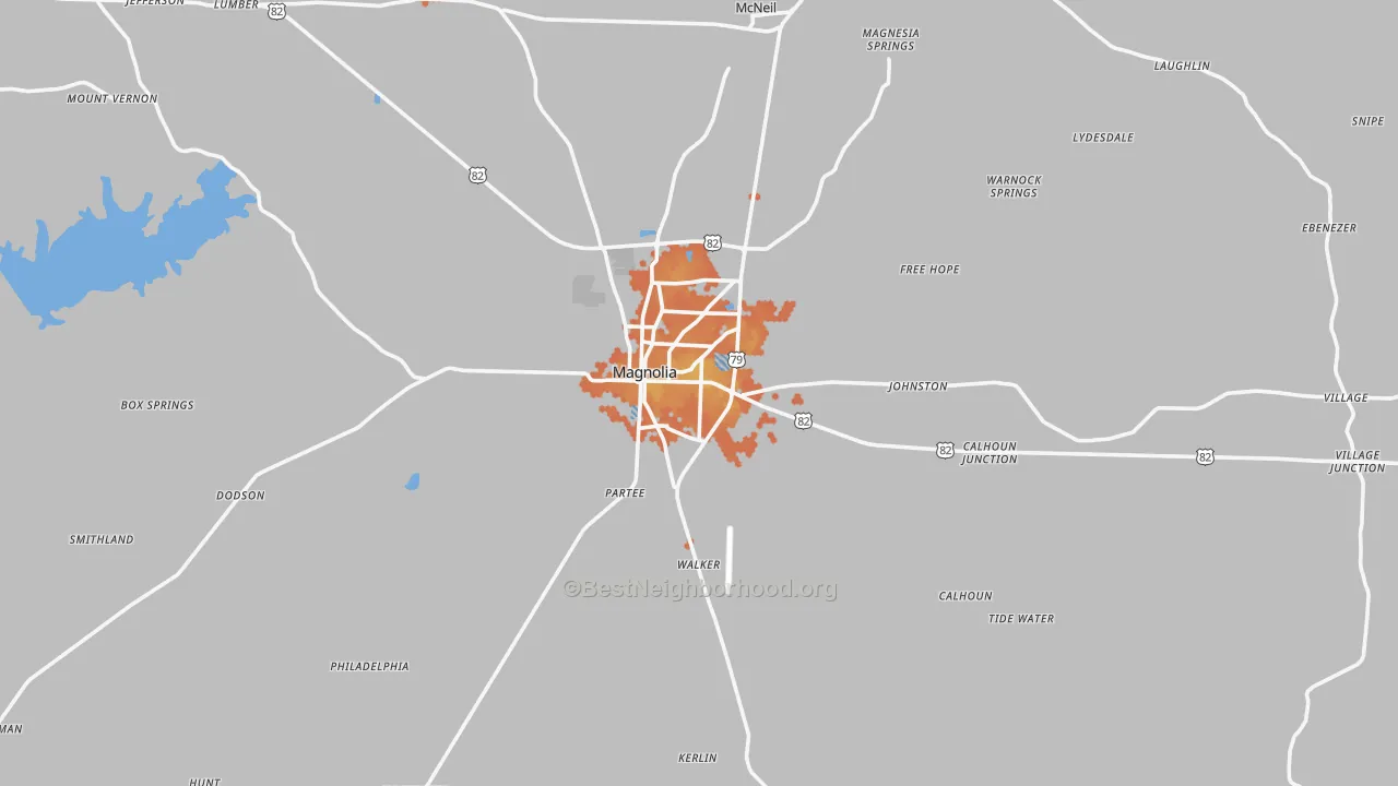 Bike Grade map of 71753, AR